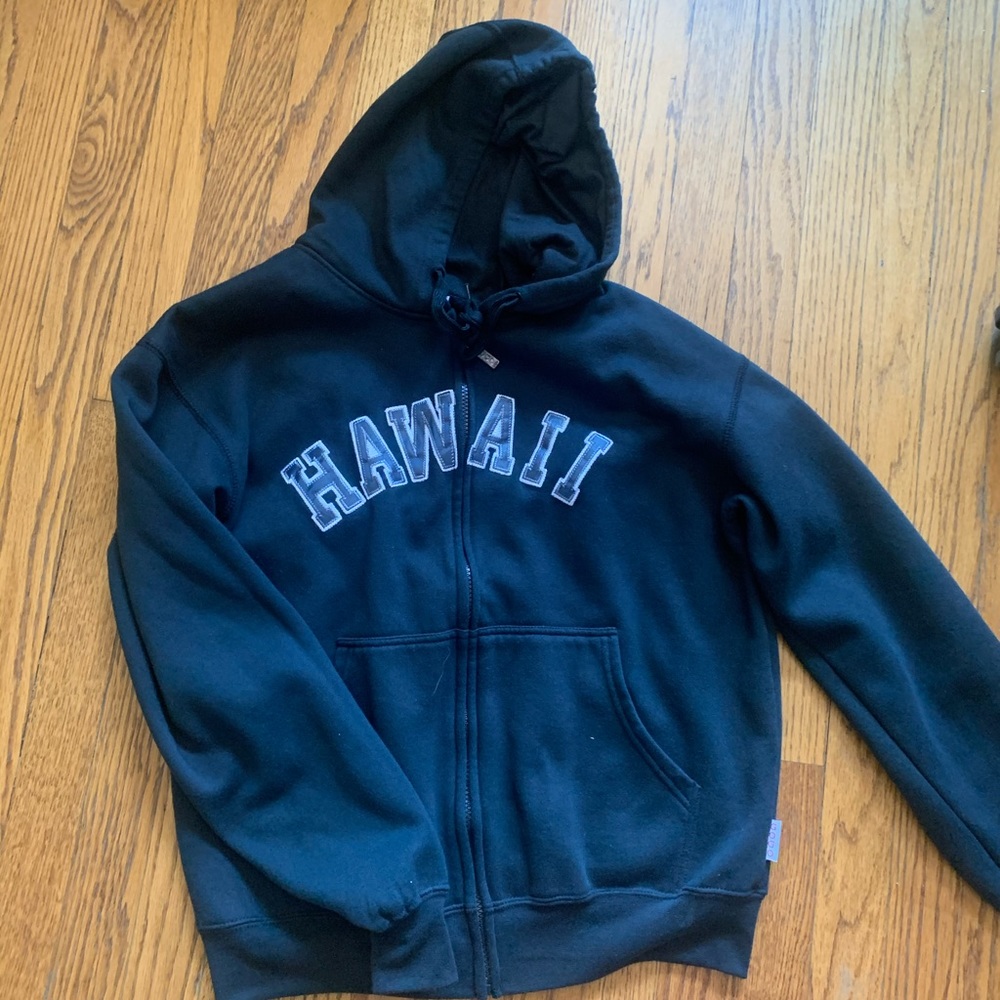 Hawaii black zip up jacket hoodie sweatshirt